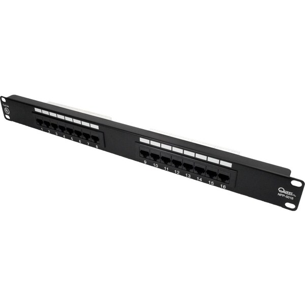 Cat5E Utp Patch Panel - 16-Port, 19" Rack Mnt, 1U
